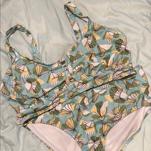 Hurley Floral Bikini - Green and Pink